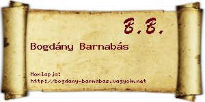 Bogdány Barnabás névjegykártya