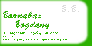 barnabas bogdany business card